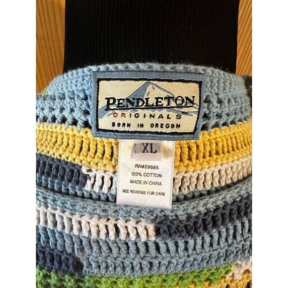 Vintage 90’s Pendleton crochet Loose knit  long sleeve Xl crew neck sweater - Picture 4 of 4